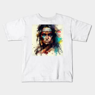 Powerful American Native Woman #2 Kids T-Shirt